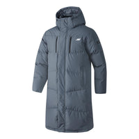 Skechers Basic Letter Print Hooded Woven Long Down Jacket 'Teal' P423M128-0167