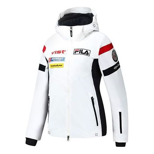 (WMNS) FILA Athletics Logo Jacket 'White Black' A11W246903F-WT