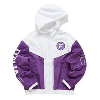 Fila FUSION Contrasting Colors Logo Printing Sports Hooded Jacket Purple T11W112708F-PU