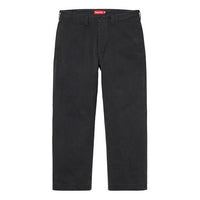 Supreme FW19 Week 7 Crown Chino Pant Pocket Logo Casual Long Pants Black SUP-FW19-689