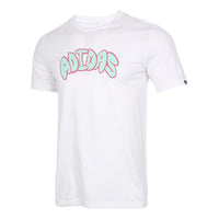Men's adidas Printing Training Sports Short Sleeve White T-Shirt GL3710