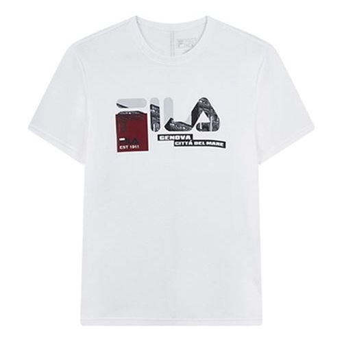 Men's FILA Subject Printing Short Sleeve White T-Shirt F11M018109F-WT