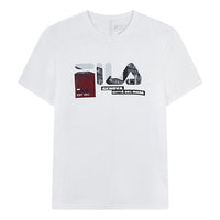 Men's FILA Subject Printing Short Sleeve White T-Shirt F11M018109F-WT