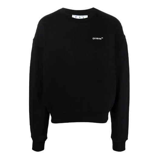 Men's Off-White SS22 Round Neck Pullover Arrow Pattern Printing Loose Fit Black OMBA058C99FLE0021001