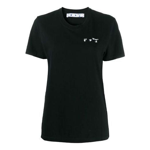 (WMNS) Off-White Logo Micro Mark Short Sleeve Slim Fit Version Black OWAA049E20JER0011001