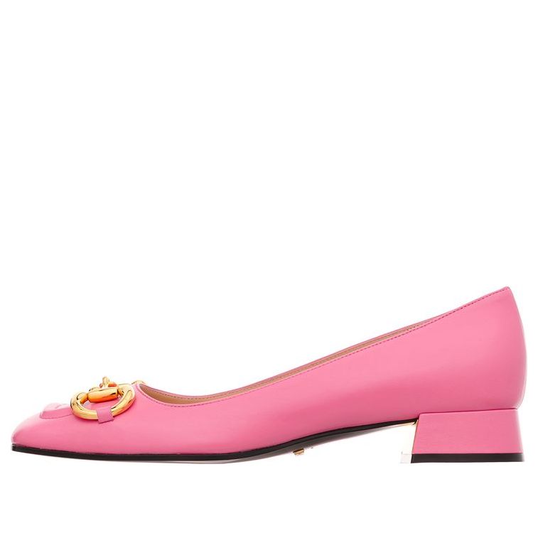 (WMNS) Gucci Black Horsebit Ballerina Flats 'Pink' 645600-C9D00-5609