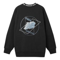 New Balance Graphic Print Sweatshirt Asia Sizing 'Black White' AMT04365-BK