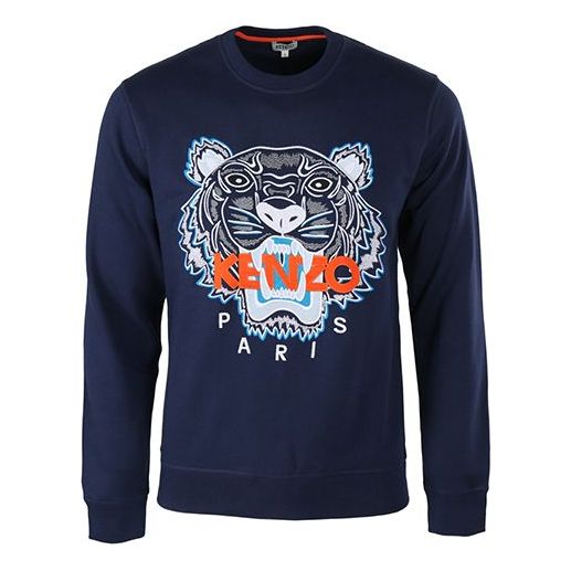 Men's KENZO Casual Tiger Head logo Navy Blue 5SW001-4XC-78