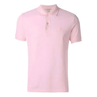 Men's Burberry Chest Micro Mark Solid Color Short Sleeve Polo Shirt Pink 39820741