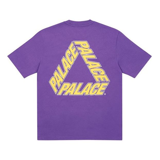 PALACE P3 Team Dark Back Logo Cozy Round Neck Short Sleeve Unisex Purple P19TS240