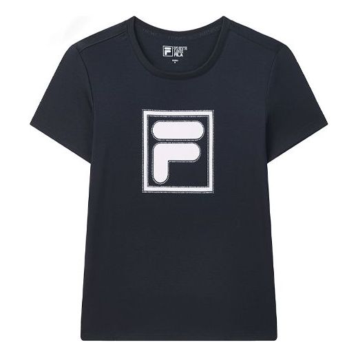 (WMNS) FILA Round Neck Sports Short Sleeve Blue F11W028147F-NV