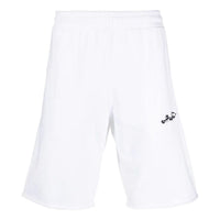Men's Off-White FW22 Solid Color Logo Embroidered Straight Sports Shorts Ordinary Version White OMCI006F22FLE0030110