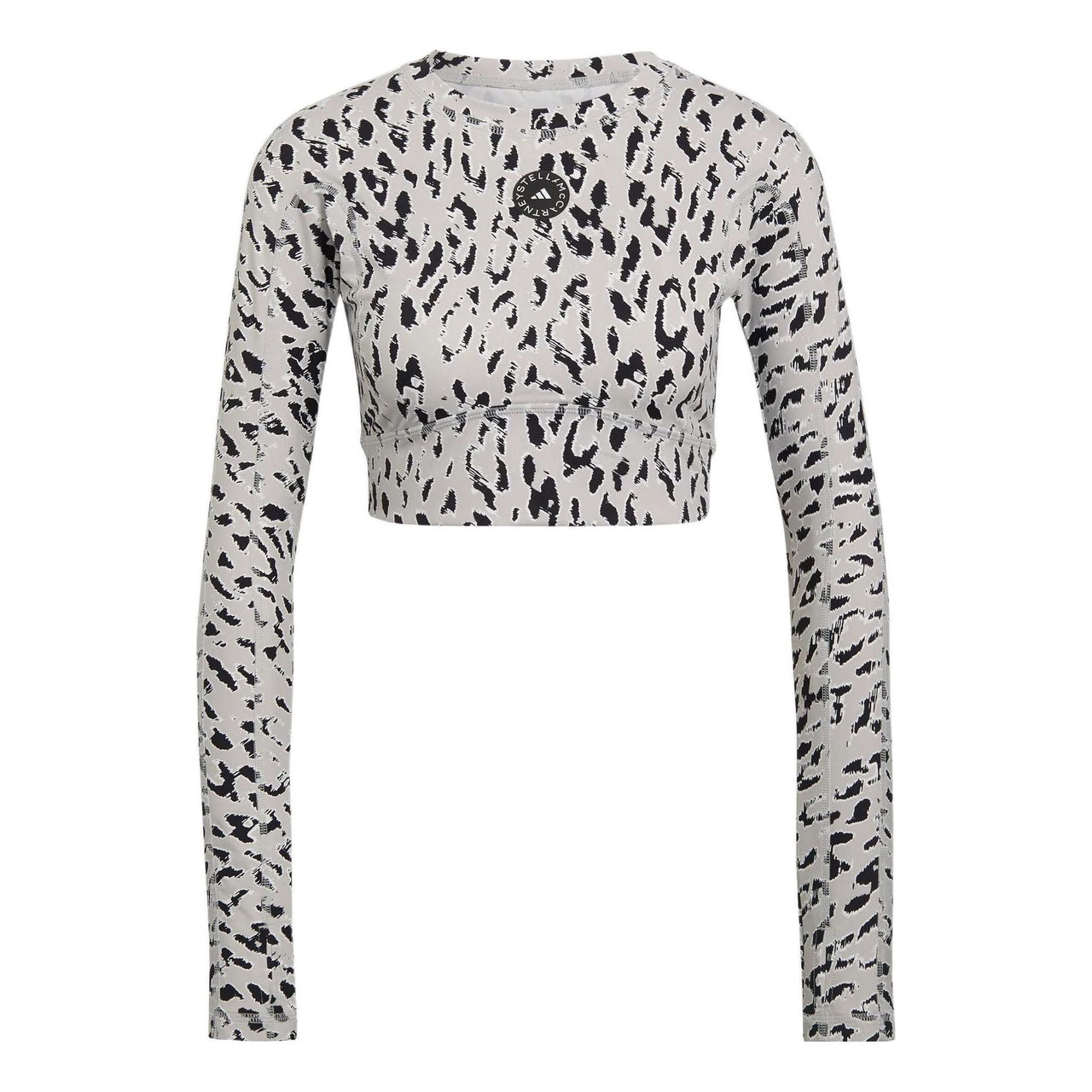(WMNS) adidas by Stella McCartney TrueStrength Long Sleeve Cropped Top Asia Sizing 'White Black' HC6851