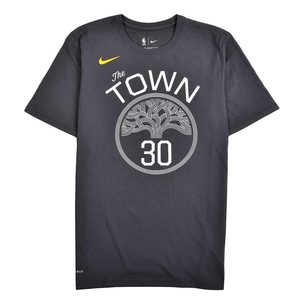 Men's Nike Alphabet Printing Basketball Sports Round Neck Pullover Short Sleeve Gray T-Shirt 870774-066