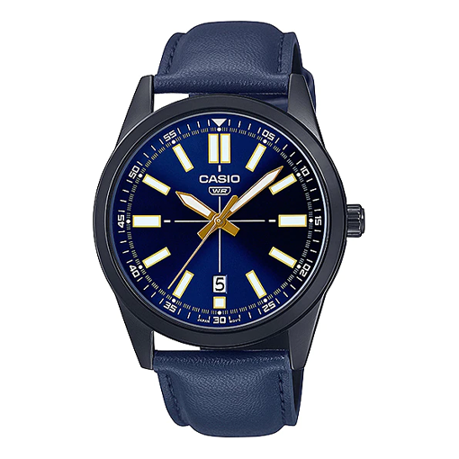 Casio Dress Pointer Display Analog Watch 'Metallic Blue Gold' MTP-VD02BL-2E