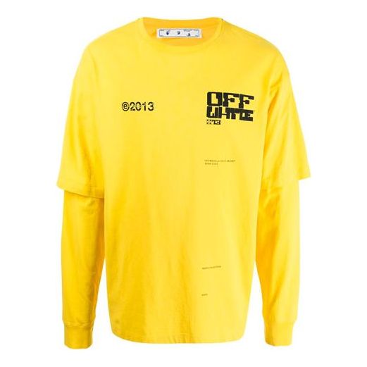 Off-White Unisex SS21 Printing Logo Swea Yellow 0MAB022S21JER005