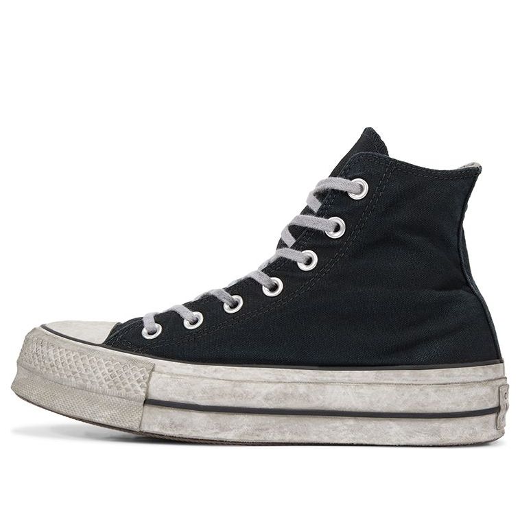 (WMNS) Converse Chuck Taylor All Star Lift Smoked Canvas High Top Black Dirty Shoes 564527C