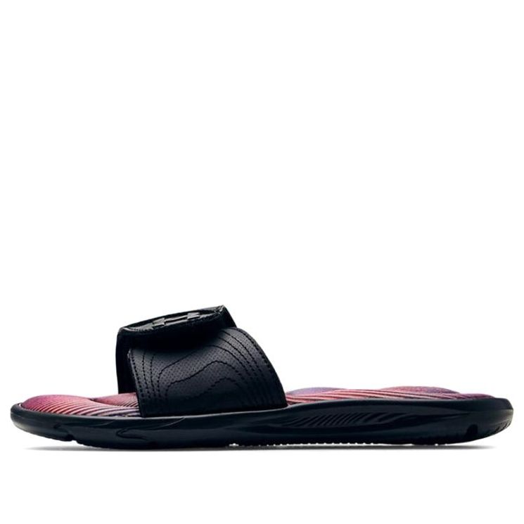(WMNS) Under Armour Ignite 6 Graphic Footbed Slide 'Black Metallic Ore' 3023767-004