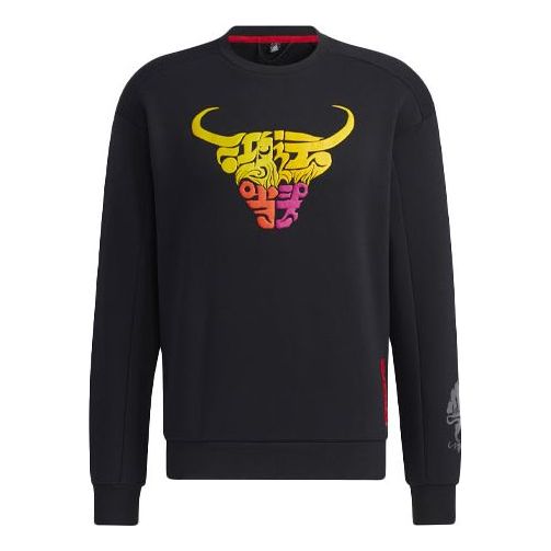 adidas Cny Sweat Casual Sports Round Neck Pullover Black GN9462