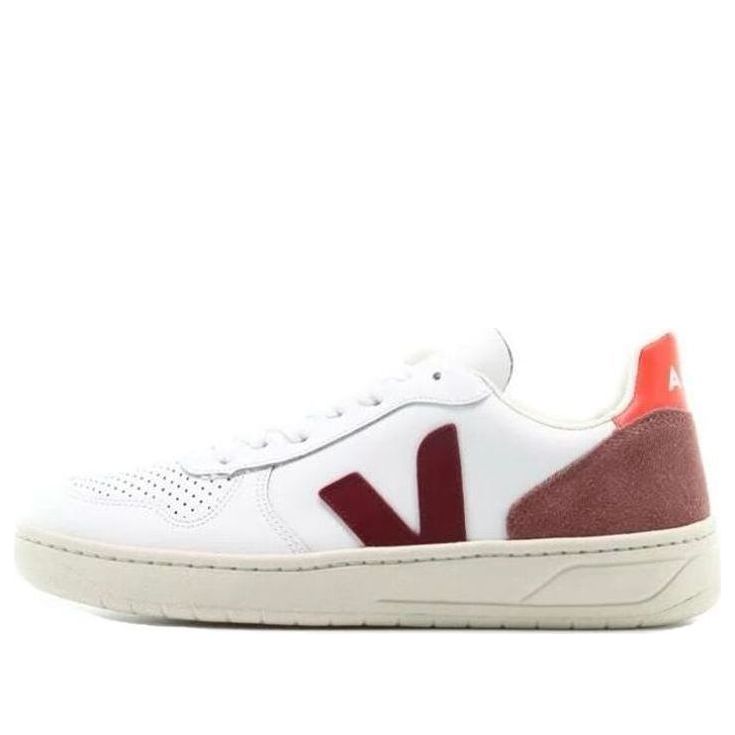 Veja V-10  Lace-Up 'White Marsala' VX021944
