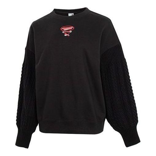 (WMNS) PUMA Crew Neck Sweatshirt 'Black' 537968-01