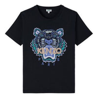 KENZO Tiger Head Logo Printing Cotton Short Sleeve Black FA5-2TS833-4V9-99