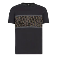 Men's FENDI F Alphabet Short Sleeve Black FAF532AD3CF0GME