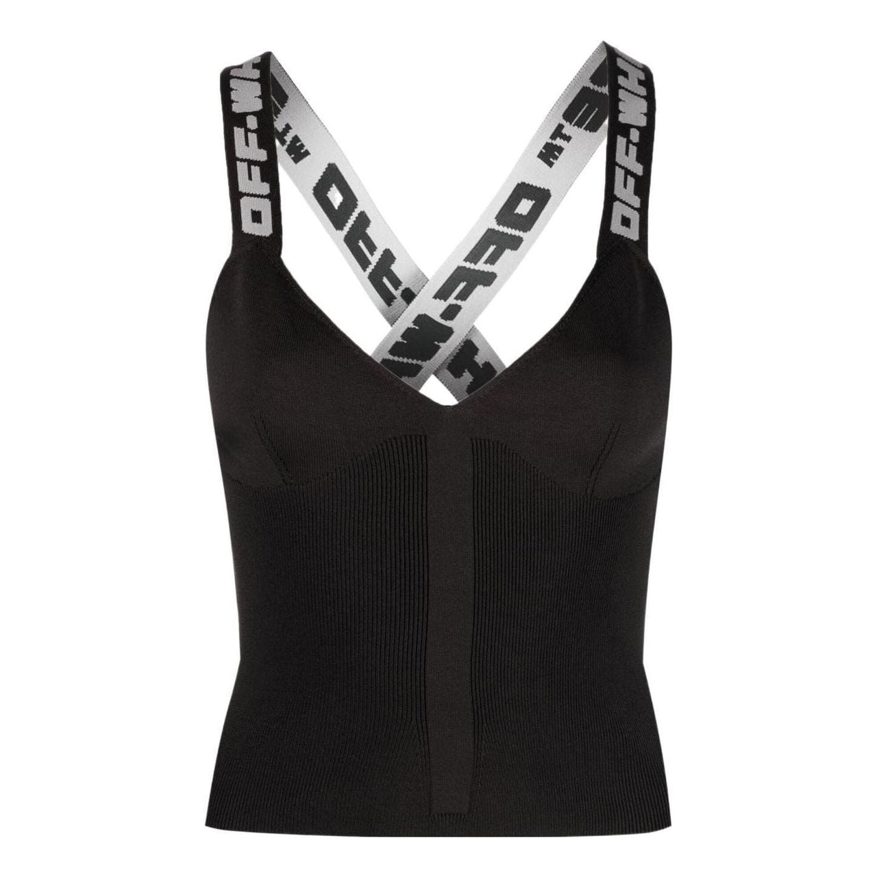 (WMNS) Off-White Logo-Strap Vest Top 'Black' OWHD011C99KNI0011009
