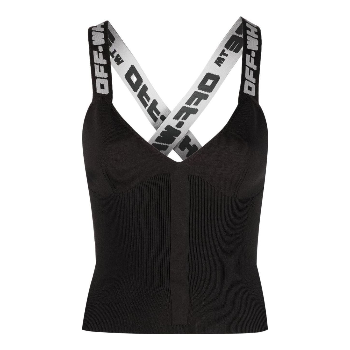 (WMNS) Off-White Logo-Strap Vest Top 'Black' OWHD011C99KNI0011009
