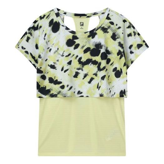 (WMNS) FILA Athletics Casual Sports Breathable Short Sleeve Green A11W122102F-YE