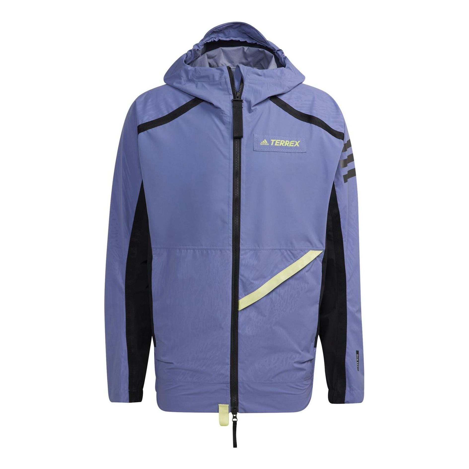 Men's adidas Colorblock Alphabet Offset Printing Windproof Waterproof Hooded Jacket Blue GQ3705