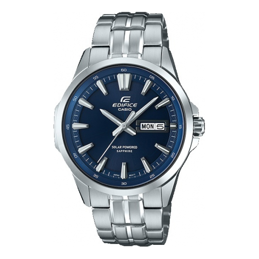 Men's CASIO Edifice Series 100 Meter Waterproof Date Display Stainless Steel Dial Watch Mens Silver Analog EFB-105SBD-2A