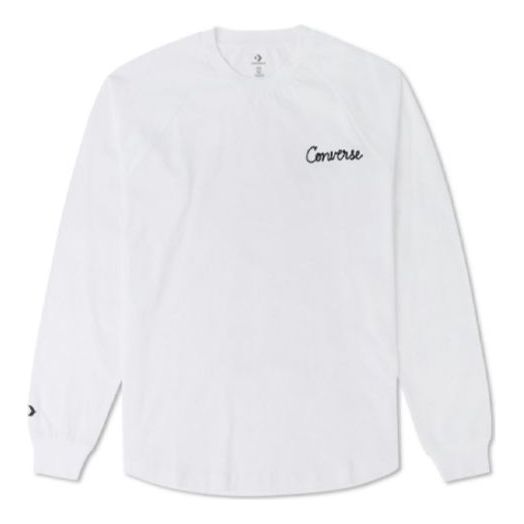 Converse Chain Stitch Long Sleeve Raglan T-Shirt Asia Sizing 'White' 10024585-A01