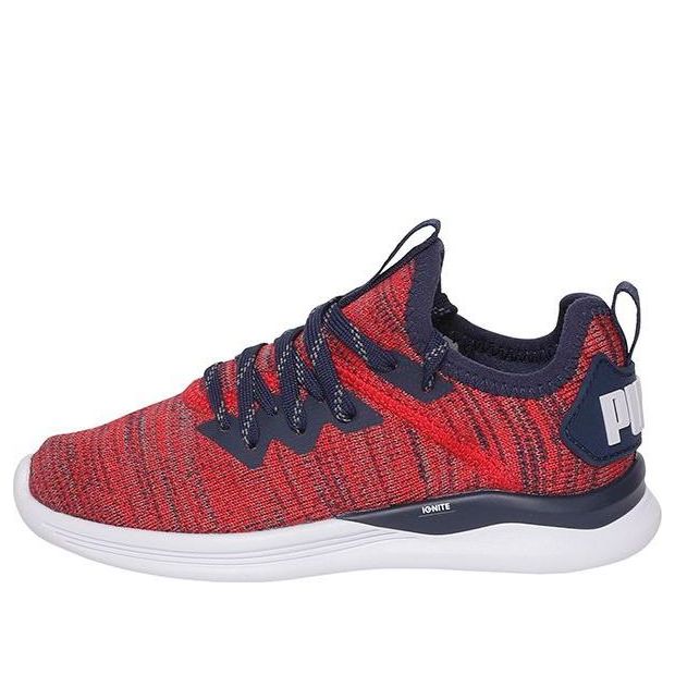 (PS) PUMA Ignite Flash Evoknit K Running Shoes Red/Blue/White 191502-07