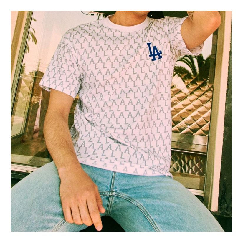 MLB Los Angeles Dodgers Printing Round Neck Short Sleeve Unisex White 31TSMD031-07W