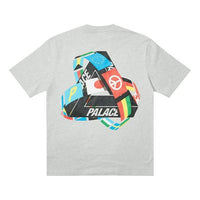 PALACE National Flag Triangle Print Short Sleeve Pattern Printing Gray T-Shirt P20TS091