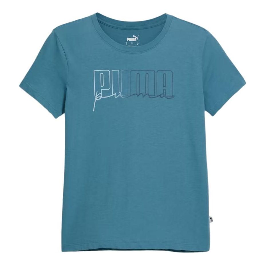 (WMNS) PUMA Lux Graphic Crew Neck Short Sleeve T-Shirt 'Blue' 679287-48