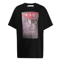 Men's Off-White SS22 Solid Color Pattern Printing Short Sleeve Version Black T-Shirt OMAA038S21JER00510011001