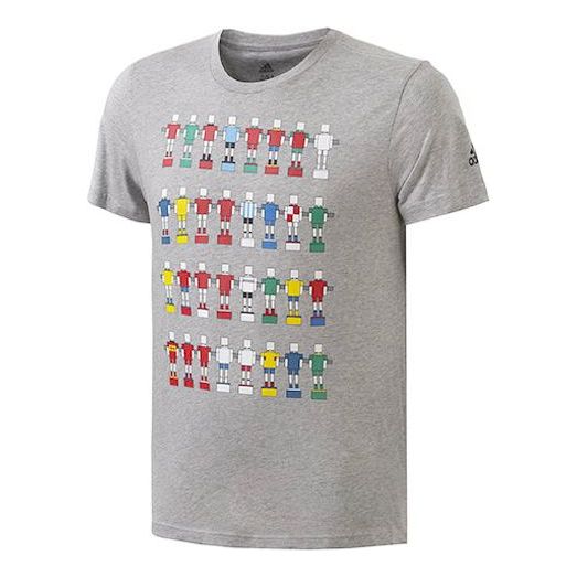 adidas MENS Road to Russia World Cup Print Crew-neck Short Sleeve Grey CW2091
