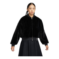(WMNS) Nike Sportswear Reversible Faux Fur Bomber Jacket 'Black' FB8693-010