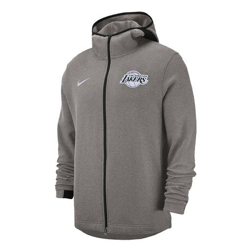 Nike Sports Basketball Printing Pattern hooded Long Sleeves Jacket Gray 940885-032