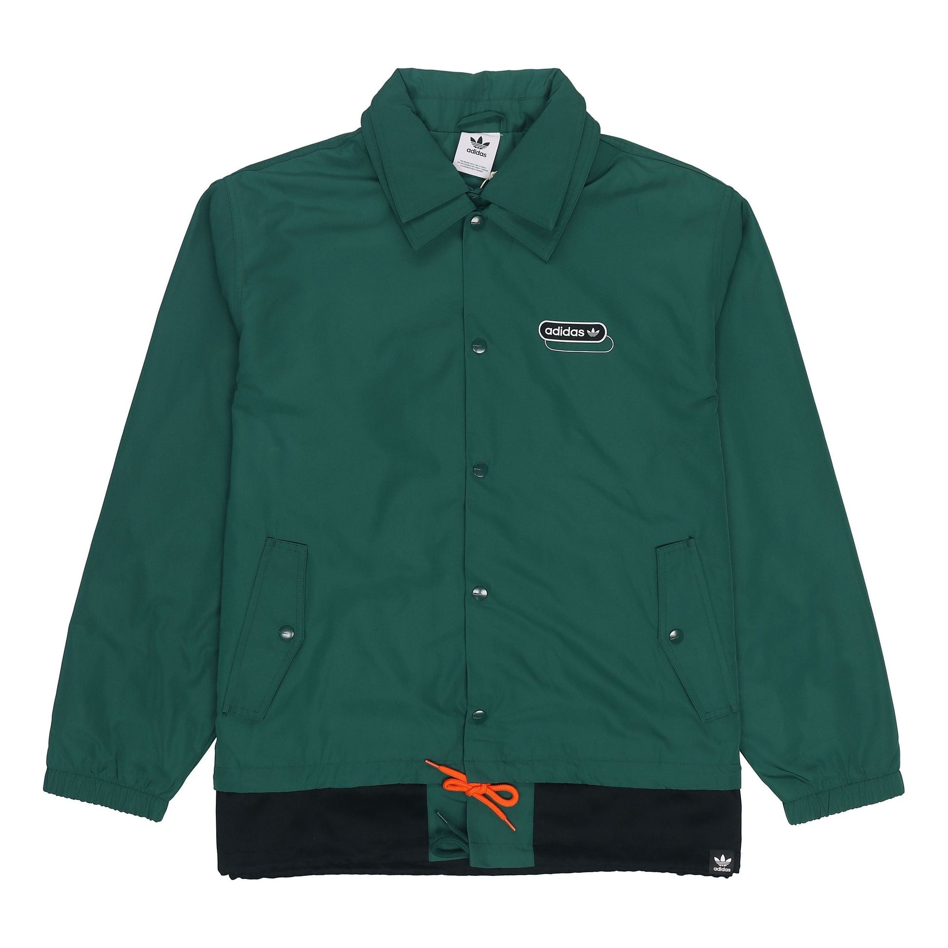 Men's adidas originals Mr Windbreaker Double Layer Lapel Polar Fleece logo Sports Jacket Forest Green HG7905