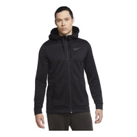 Nike Therma Full-length zipper Cardigan Training Hooded Jacket Black CU6232-010