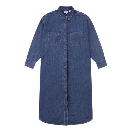 Levis Lapel Pocket Long Forked Denim Shirt 29695-0004