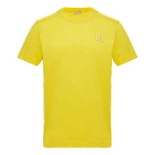 Moncler Solid Color Crewneck For Men Yellow 0918C733008390Y160