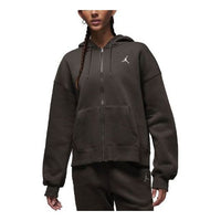 (WMNS) Air Jordan Brooklyn Fleece Full-Zip Hoodie 'Black' FD7865-220