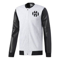 adidas Mens James Harden Varsity Jacket Button Up Grey CE4707