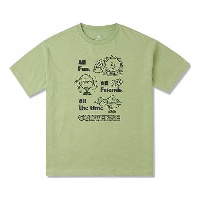 (WMNS) Converse Oversized Fun Graphic T-Shirt Asia Sizing 'Vitality Green' 10025885-A01