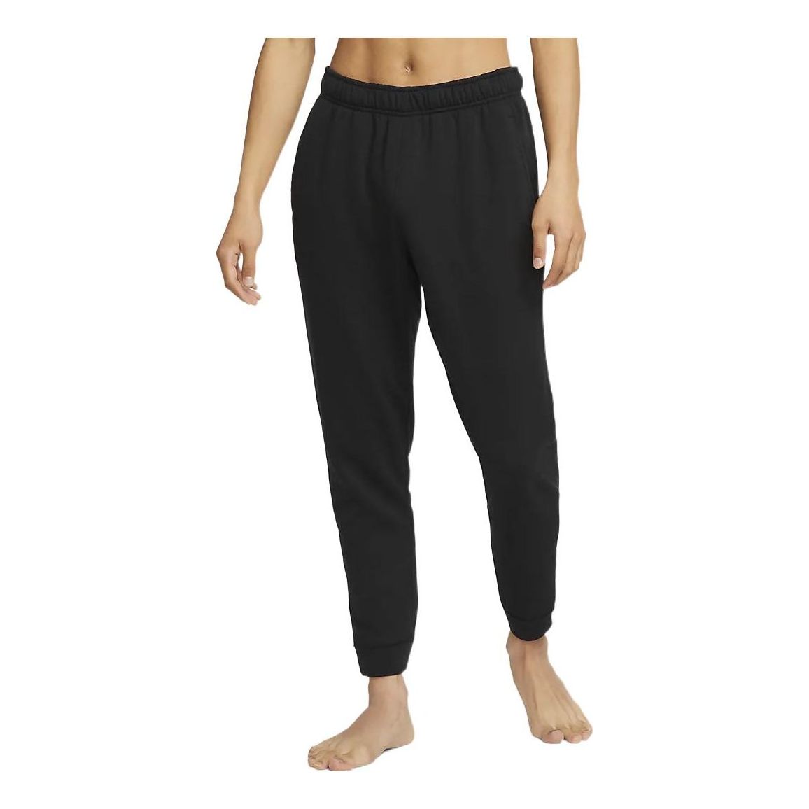 Nike Solid Color Elastic Waistband Bundle Feet Sports Pants Men's Black DM7834-010