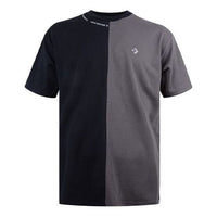 Converse two-color stitching back full-print Korean short-sleeved men grey 10020856-A02